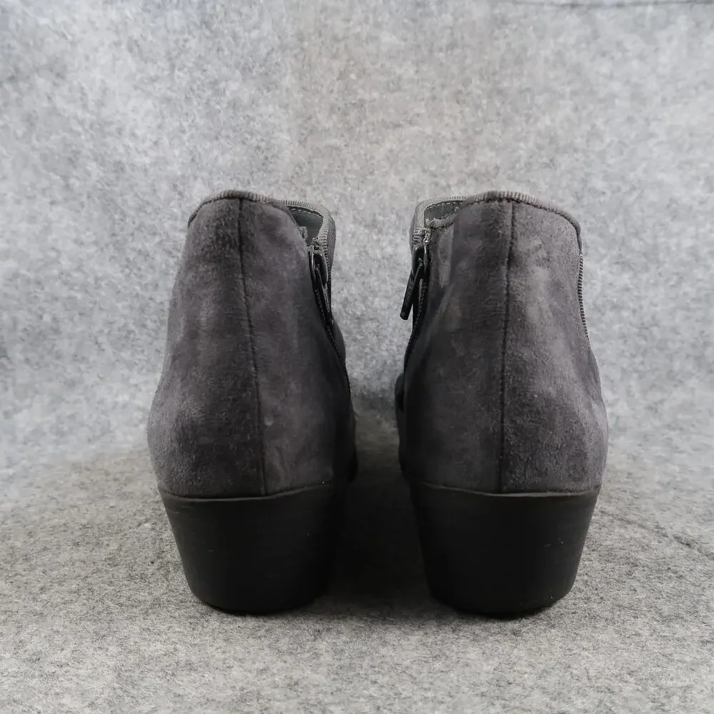 Style&Co Shoes Womens 9.5 Ankle Booties Fashion Casual Grey Zip Block Heel Boot